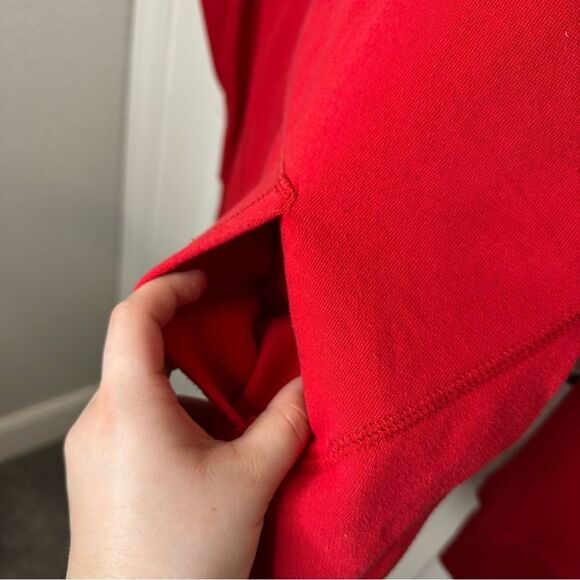 Y2K Fox Racing Red Black Logo Spellout Scoop Neck Sweatshirt Sz M Grunge Mcbling - Picture 4 of 8